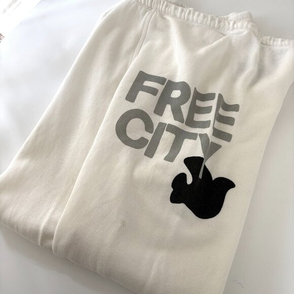 Freecity White French Lightweight Terry Joggers_Size S - Picture 4 of 10